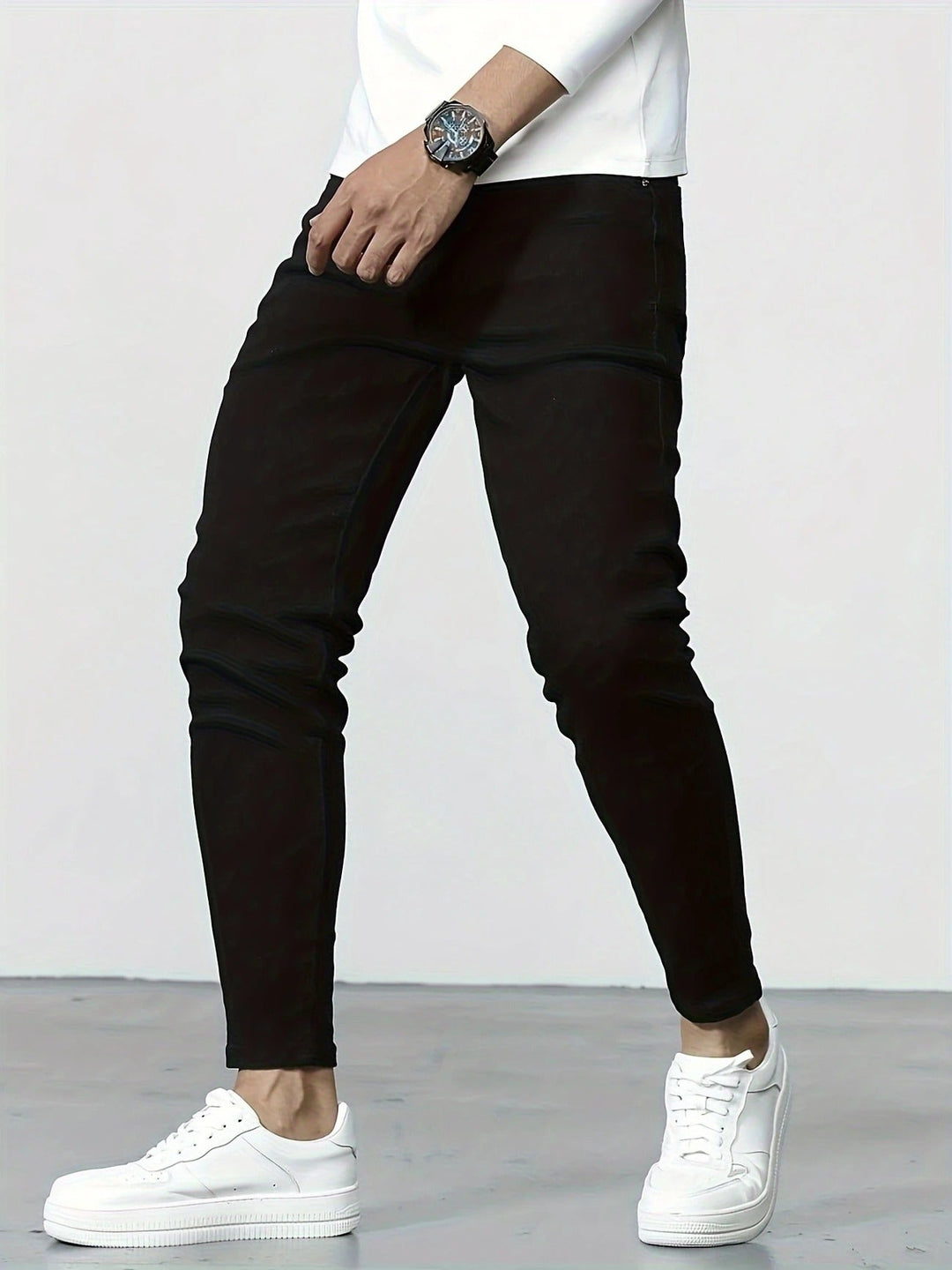 Men's Stretch Slim Fit Jeans | Casual Cotton Blend | Classic Solid Colors
