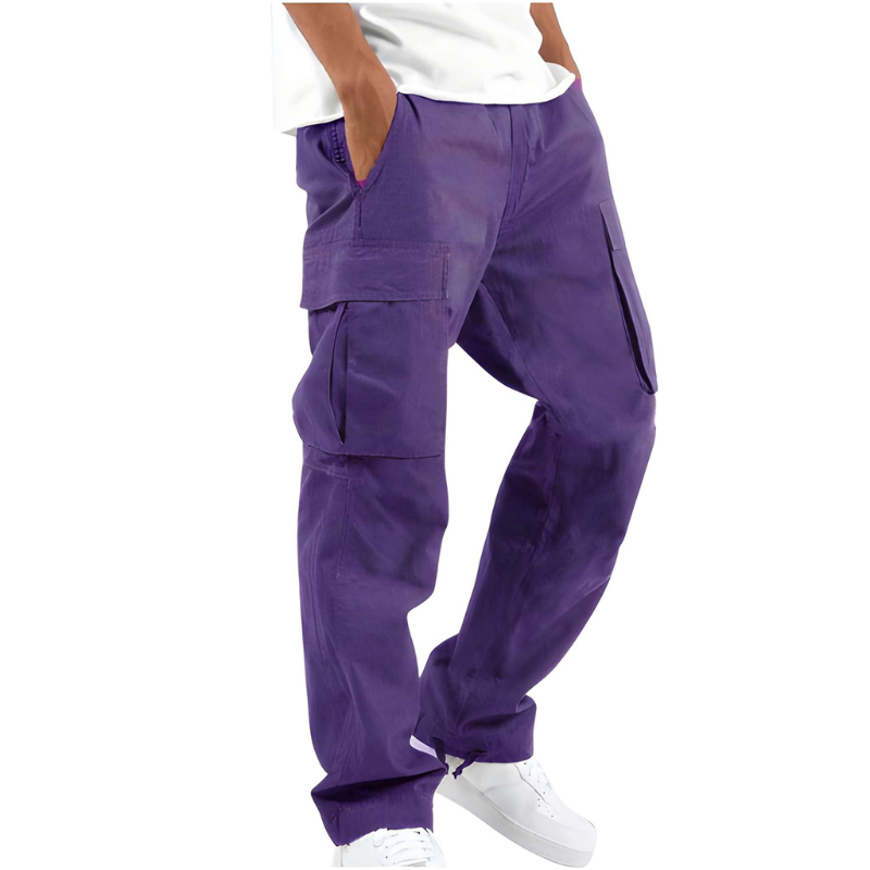 Men's Loose-Fit Cargo Pants | Straight Leg Workwear | Casual Style