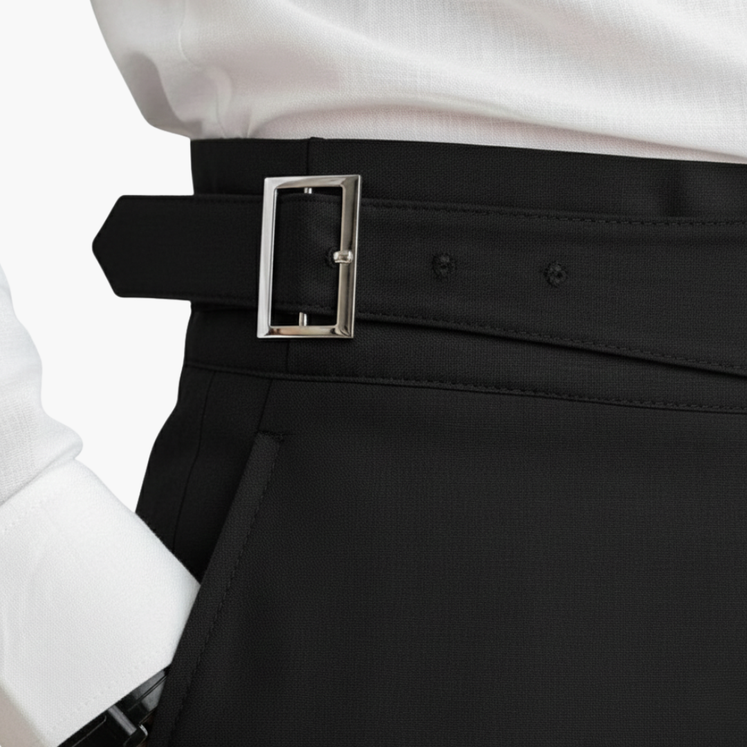 Men's High-Waisted Straight-Leg Trousers for Spring