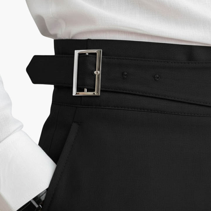 Men's High-Waisted Straight-Leg Trousers for Spring