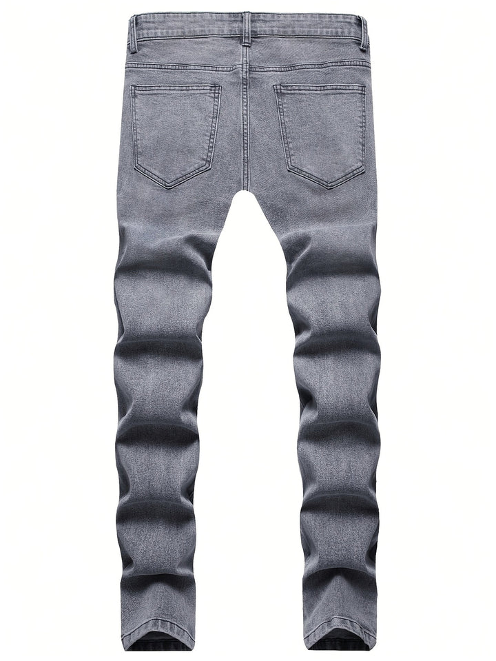 Men's Stretch Denim Jeans | Trendy Distressed Design | Year-Round Style