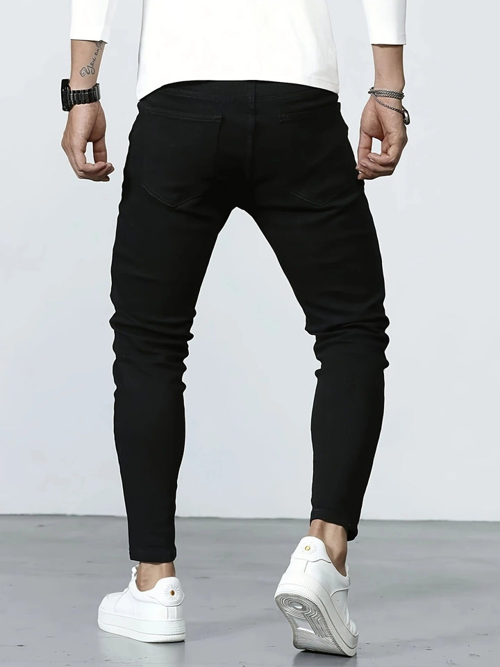 Men's Stretch Slim Fit Jeans | Casual Cotton Blend | Classic Solid Colors