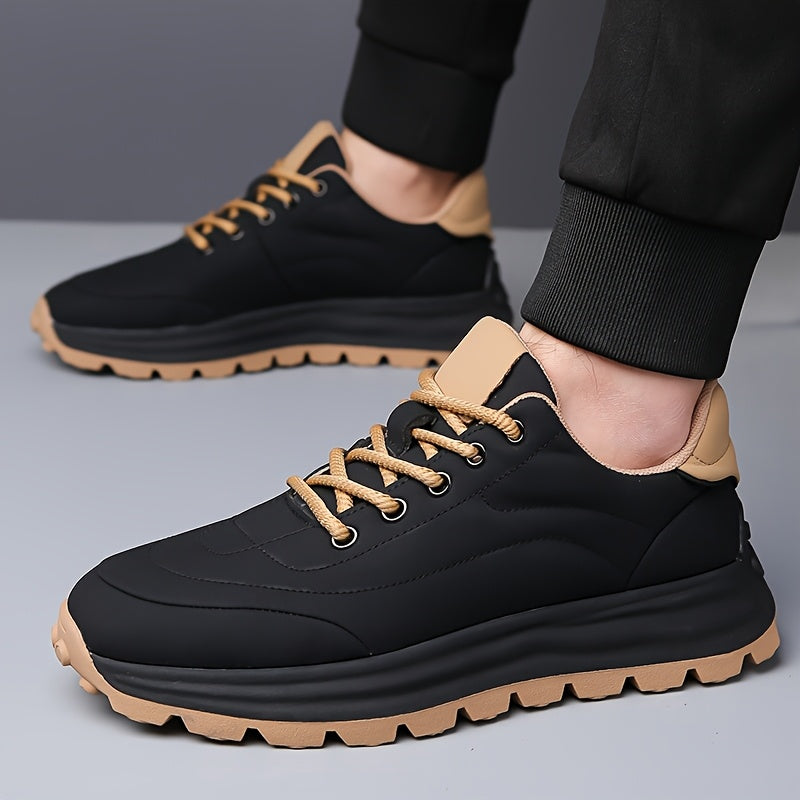 Men's Lightweight Leather Sneakers | Stylish Business Casual & Sporty Design | Non-Slip Comfort