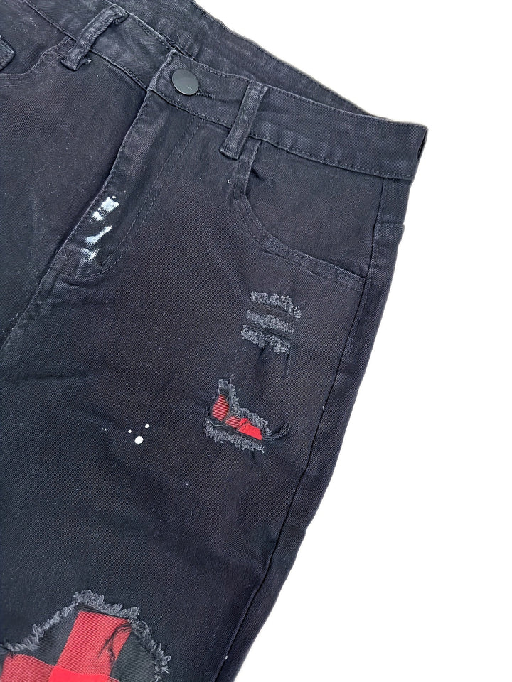 Trendy Slim Fit Patchwork Jeans for Men | Stretch Denim