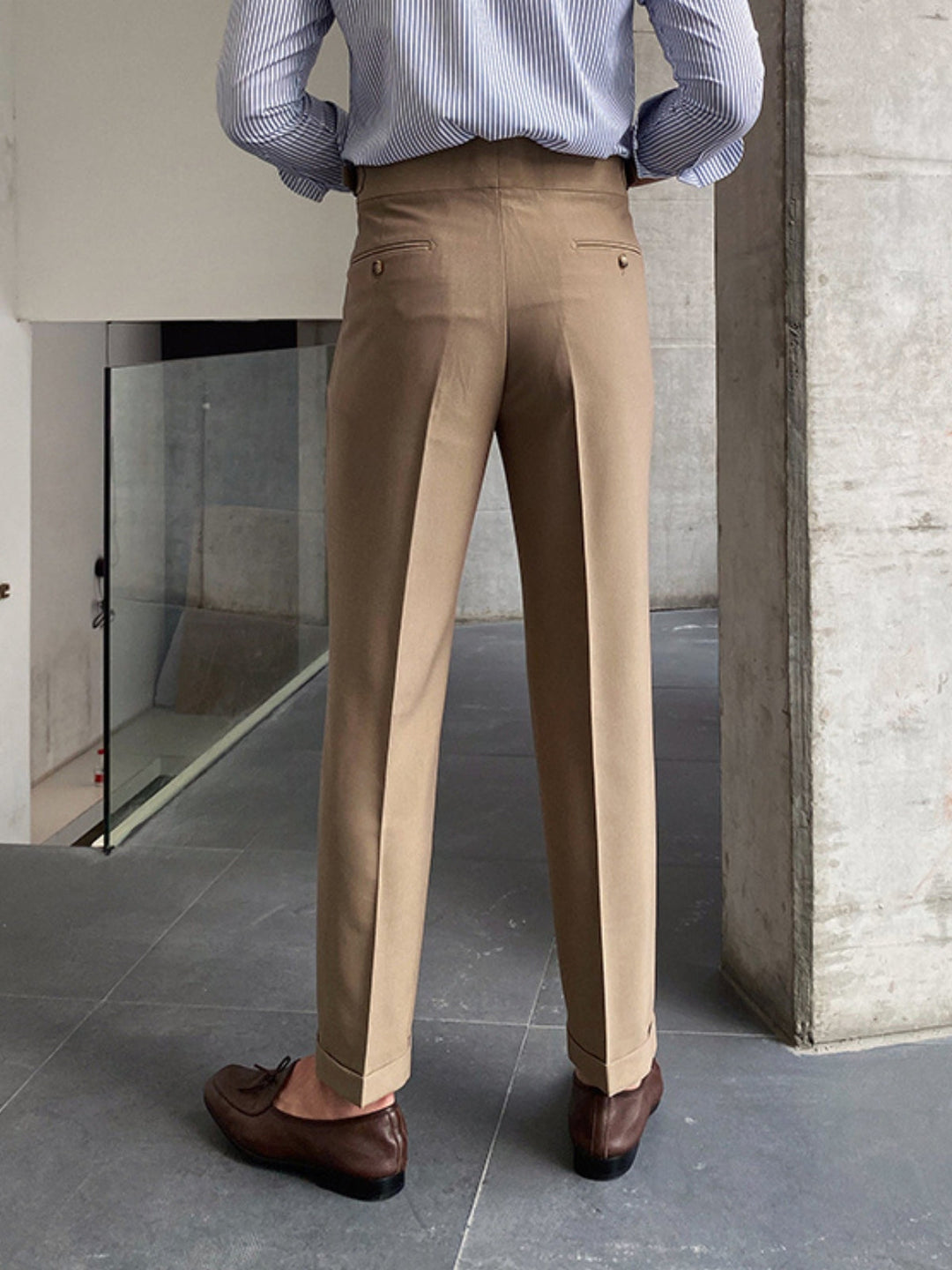 Men's High-Waisted Gurkha Trousers | Elegant & Professional Style