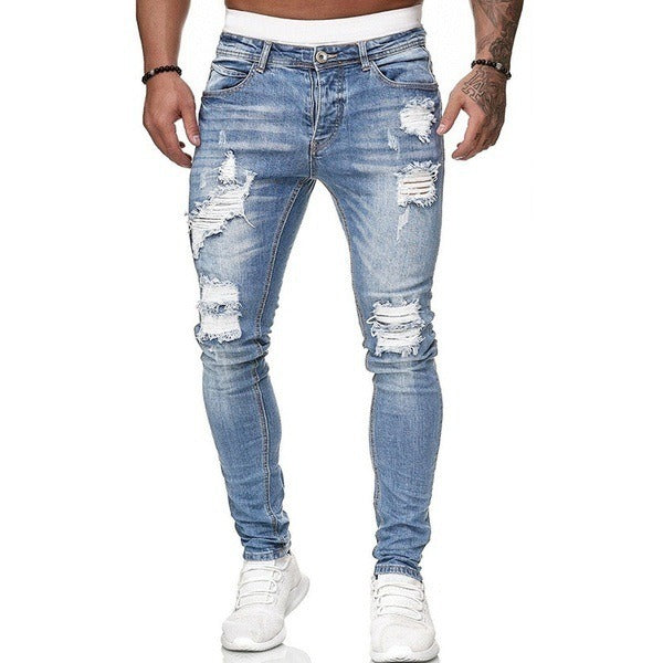 Men's Stretch Skinny Jeans | Light Wash | Comfortable Denim for Spring & Autumn