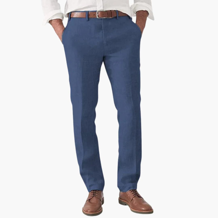 Men's Elegant Straight-Leg Trousers for Summer
