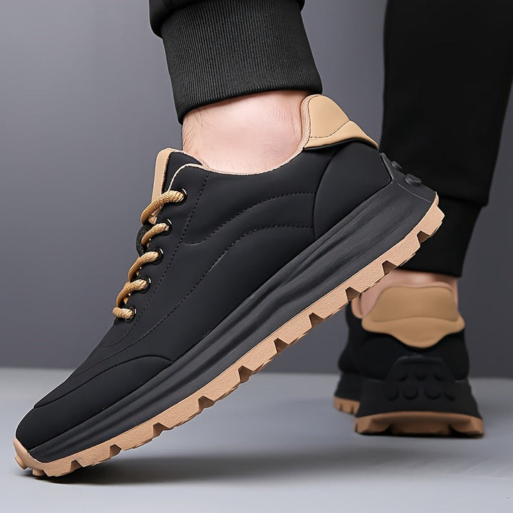 Men's Lightweight Leather Sneakers | Stylish Business Casual & Sporty Design | Non-Slip Comfort