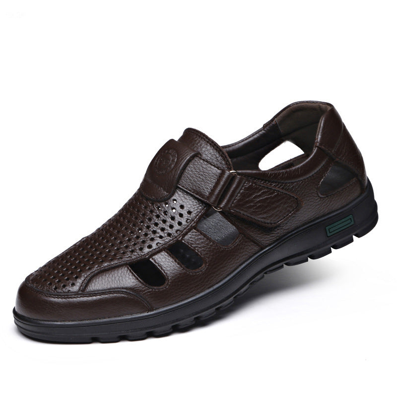 Men's Slip-On Sandals | Comfortable & Breathable Cowhide Design | Perfect for Summer