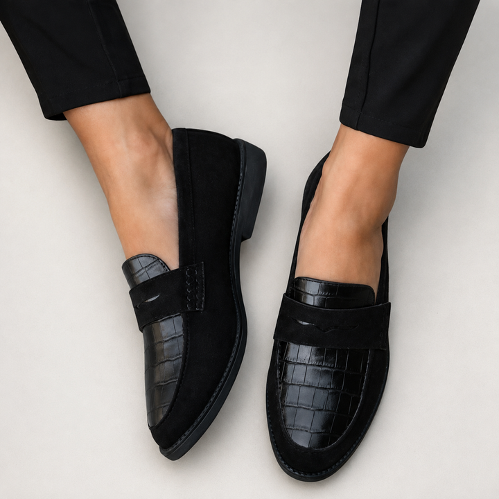 Gina | Comfort Loafers with Croc Detail