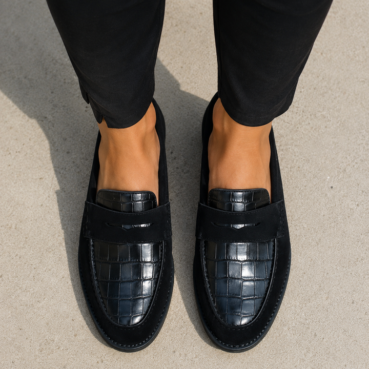 Gina | Comfort Loafers with Croc Detail