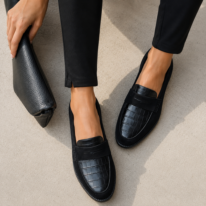 Gina | Comfort Loafers with Croc Detail