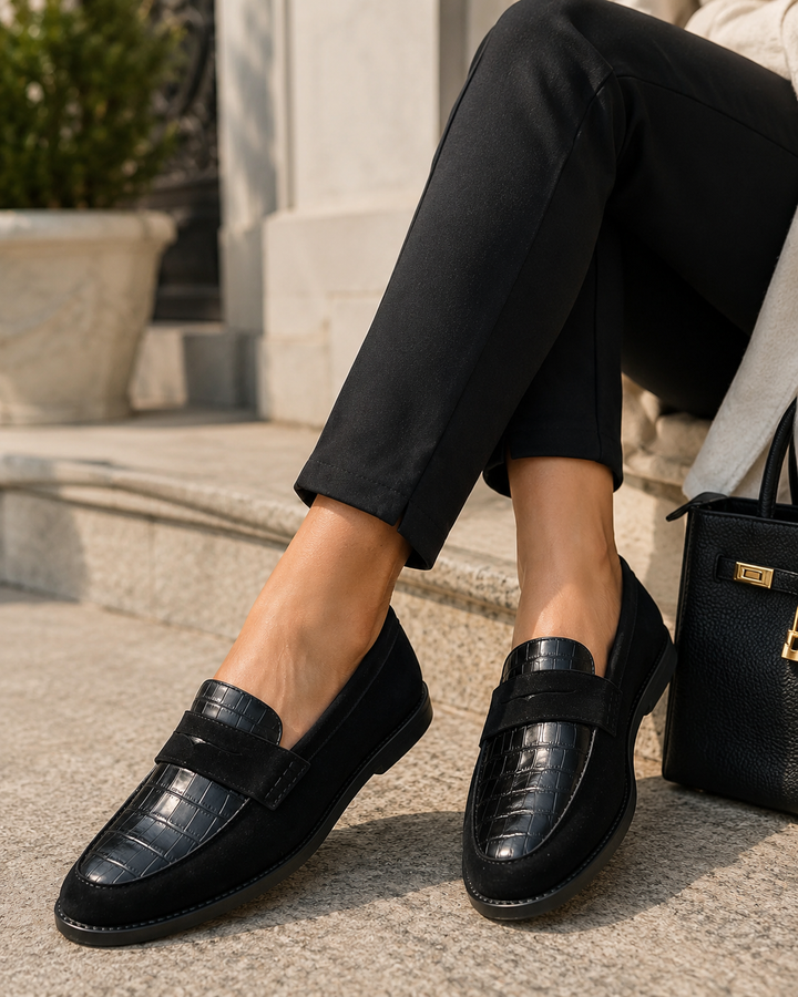 Gina | Comfort Loafers with Croc Detail
