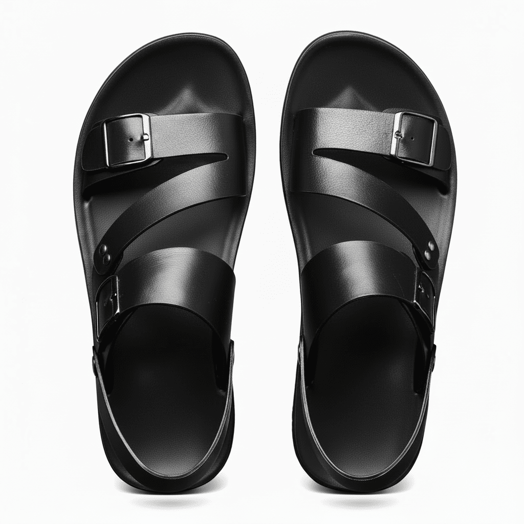Men's Open Toe Double Buckle Crossband Sandals
