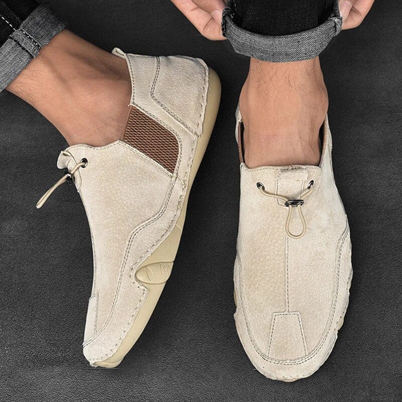 Casual Men's Slip-On Shoes with Elastic Side Panels