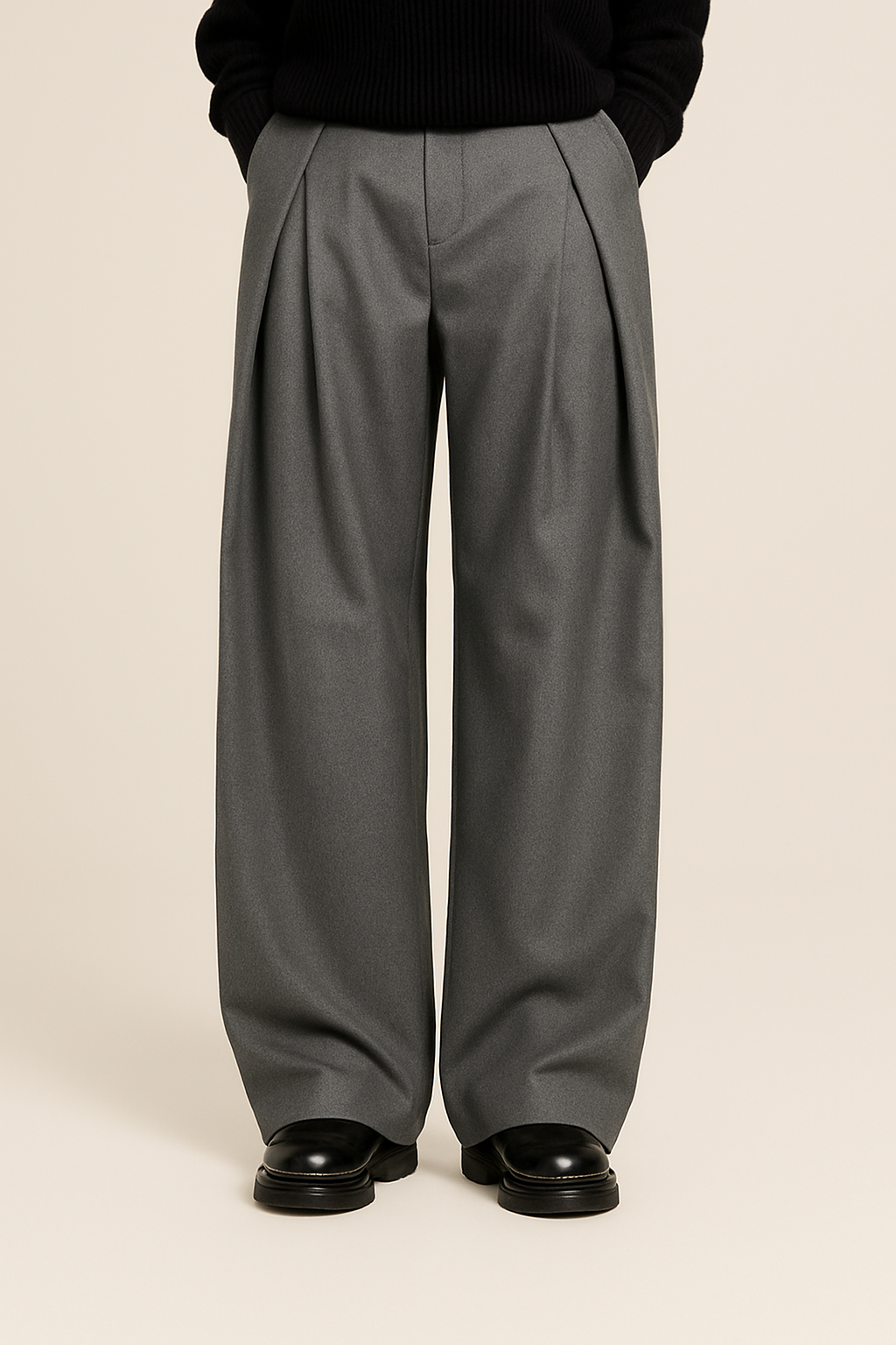 Classic Elegant High-Waisted Pleated Pants for Men