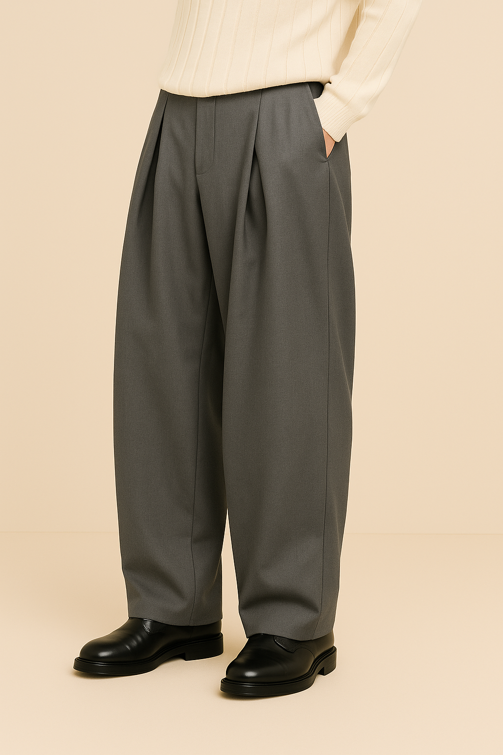Classic Elegant High-Waisted Pleated Pants for Men