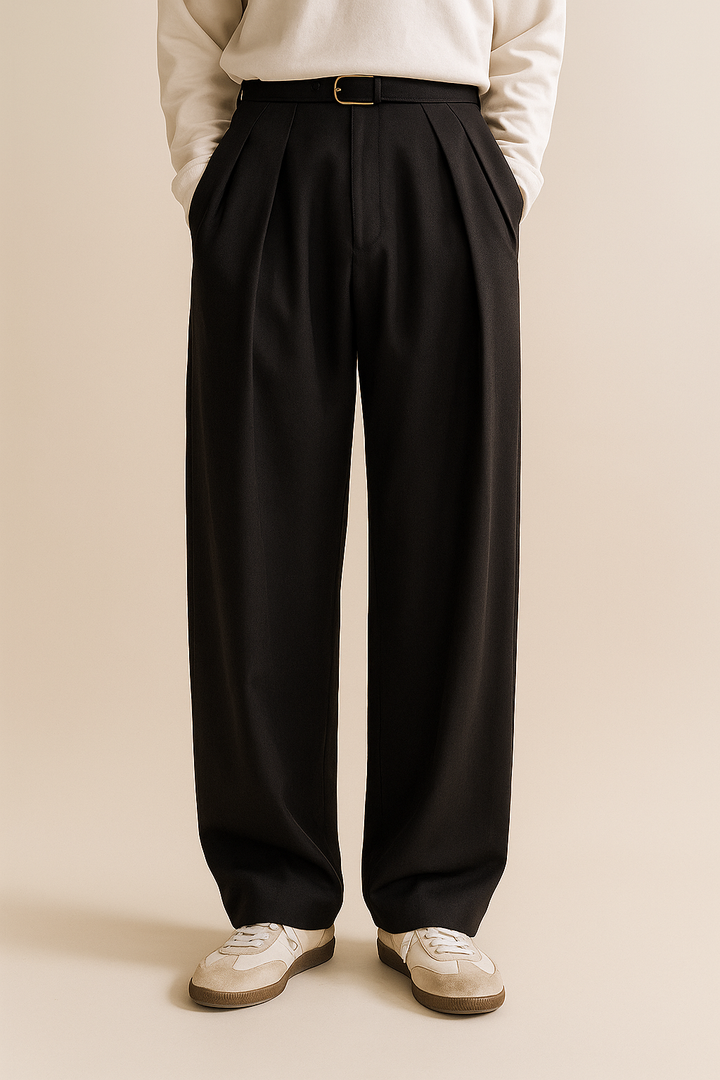 Classic Elegant High-Waisted Pleated Pants for Men