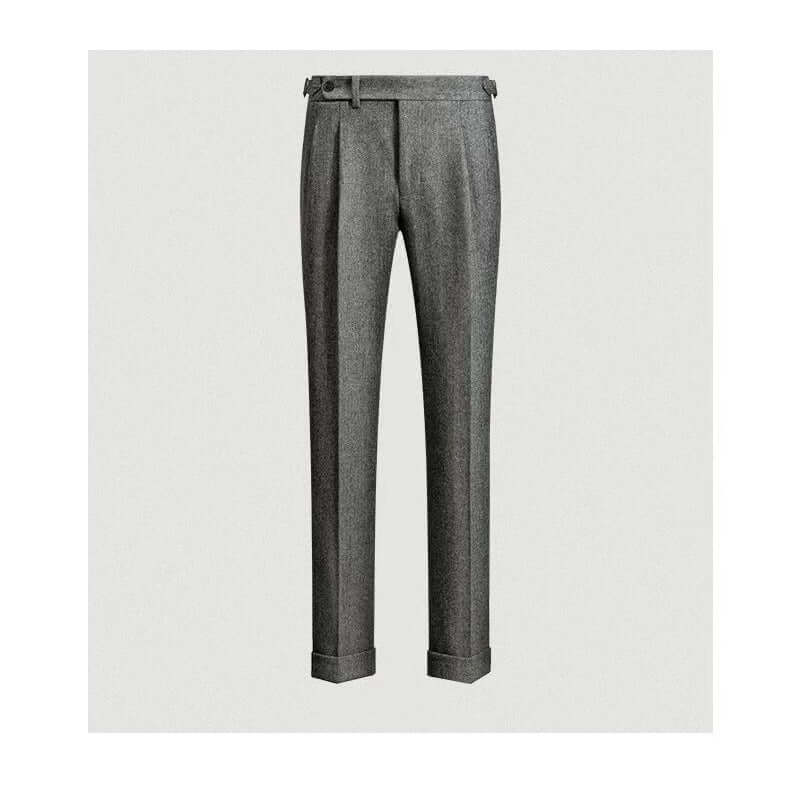 Vintage-Inspired Men's Tweed Trousers - Casual Style