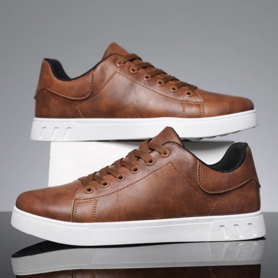 Men's Casual Lace-Up Sneakers with Contrasting Sole