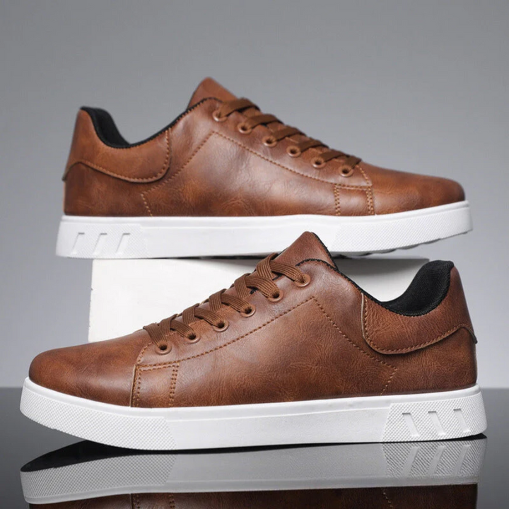 Men's Casual Lace-Up Sneakers with Contrasting Sole