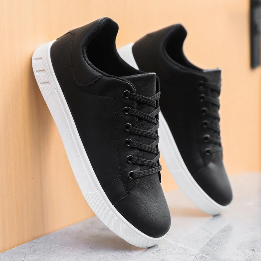Men's Casual Lace-Up Sneakers with Contrasting Sole