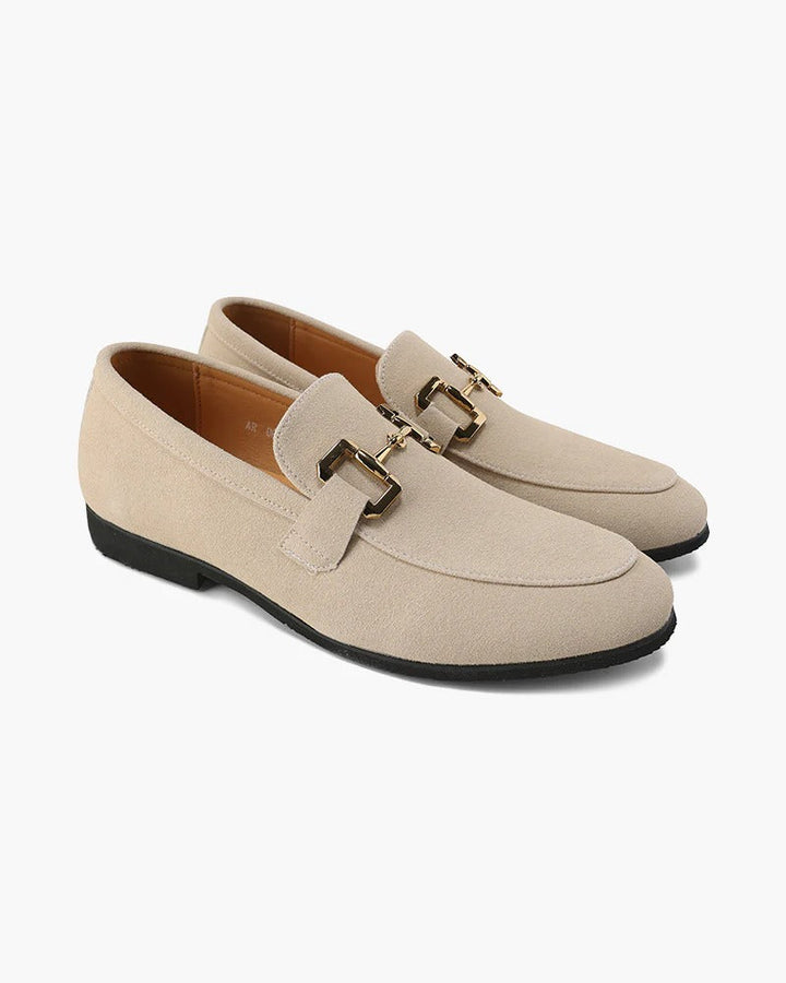 Nude Suede Bit Loafers