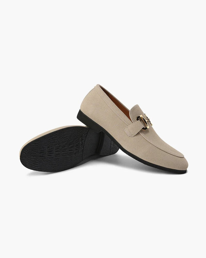 Nude Suede Bit Loafers