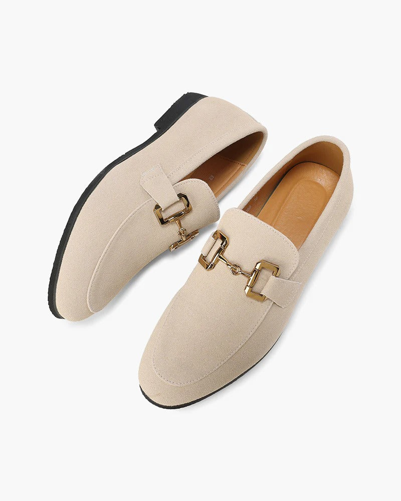 Nude Suede Bit Loafers