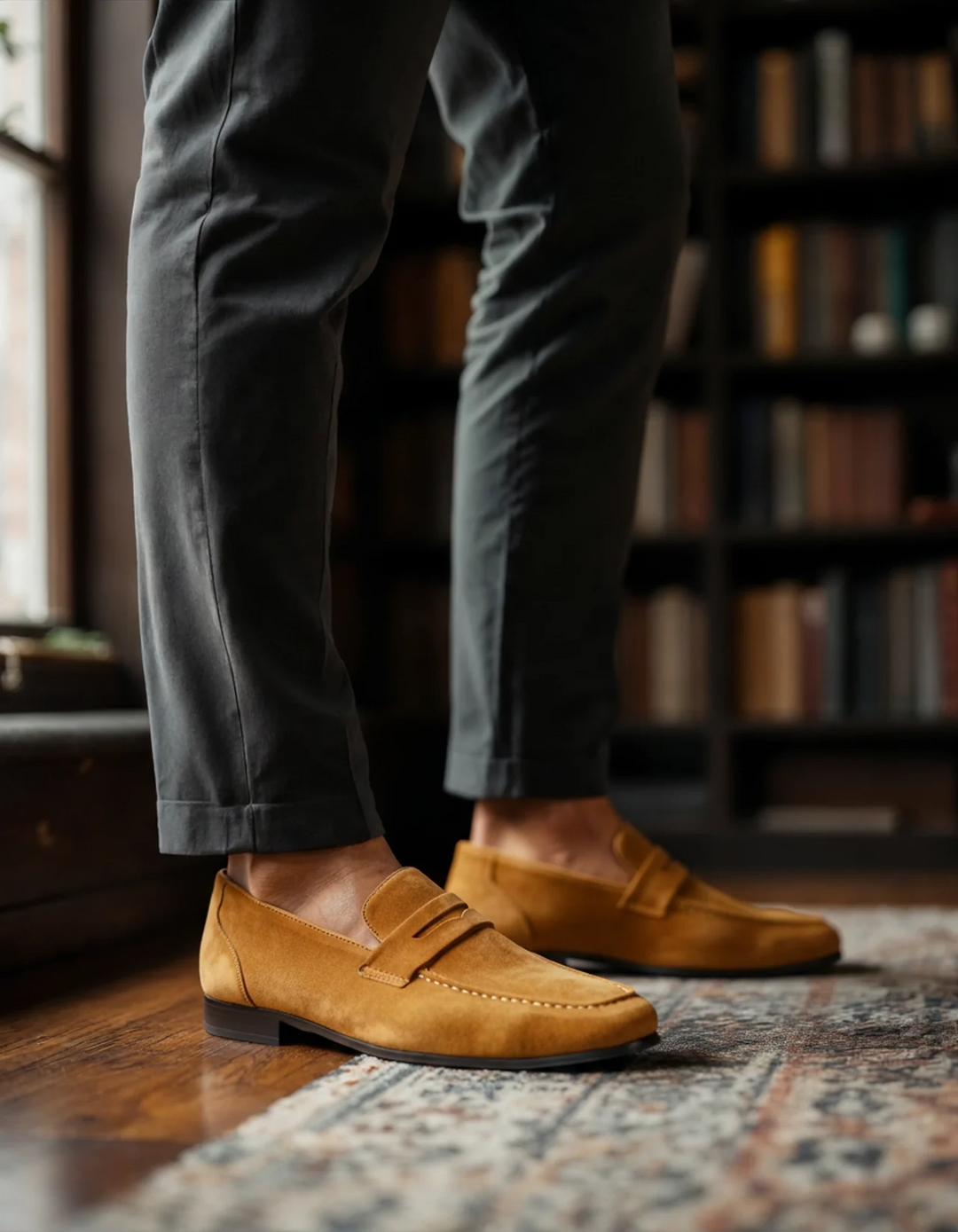Caramel Suede Classic Loafers