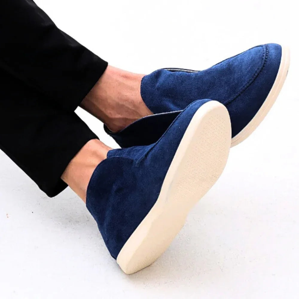 Navy Suede Mariner Loafers