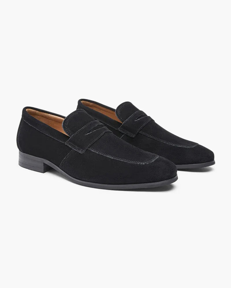 Black Suede Classic Loafers