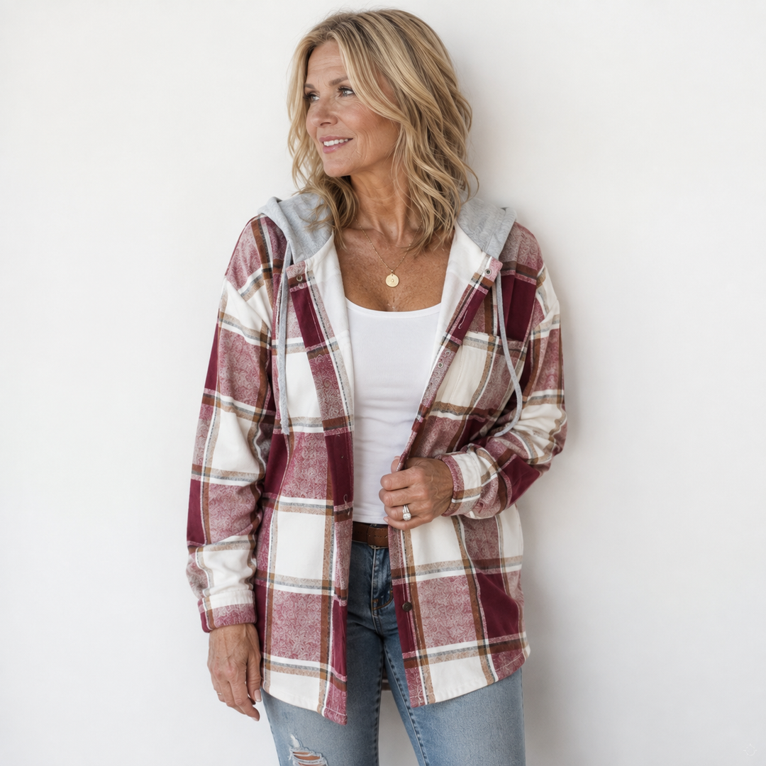 Kendra | Comfortable Hooded Plaid Jacket