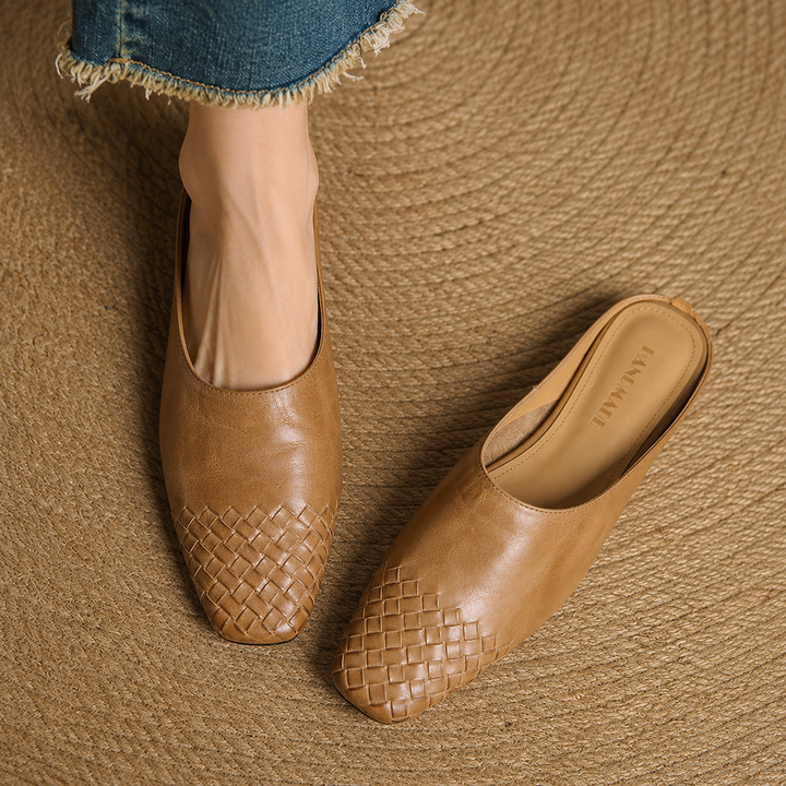 Sally | Woven Slip-On Mules for Effortless Style