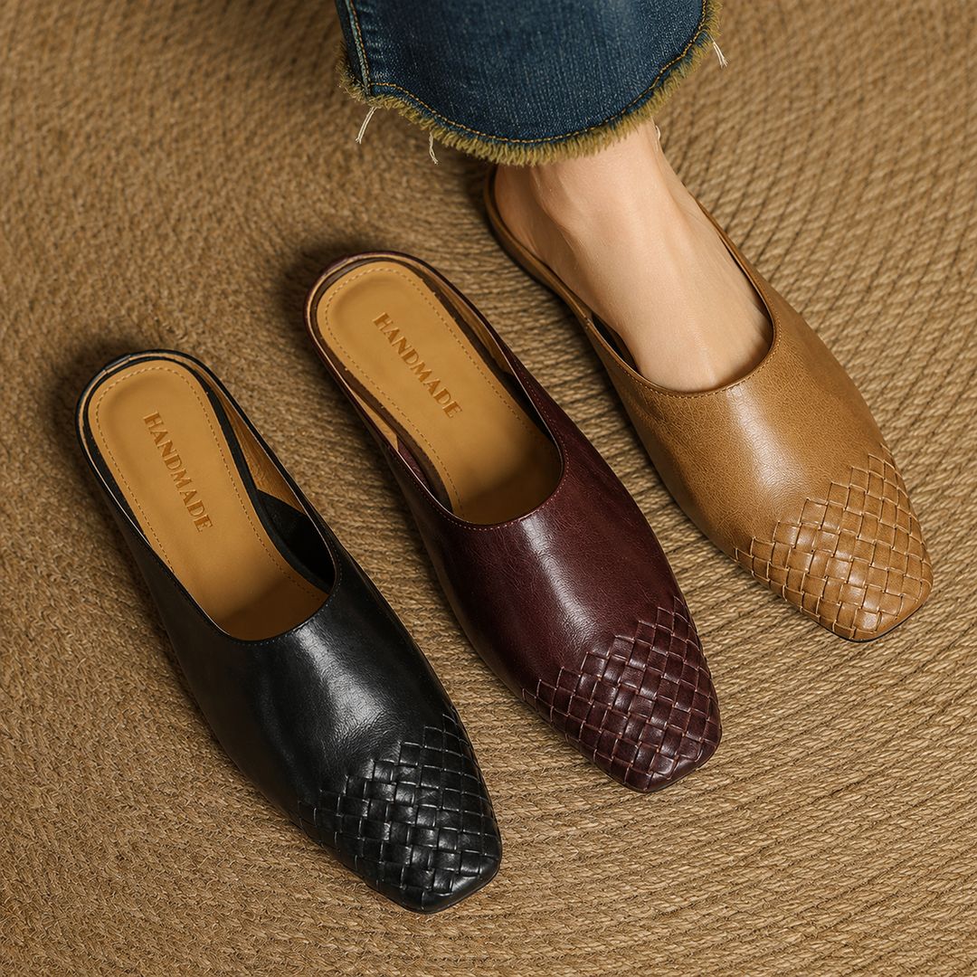 Sally | Woven Slip-On Mules for Effortless Style