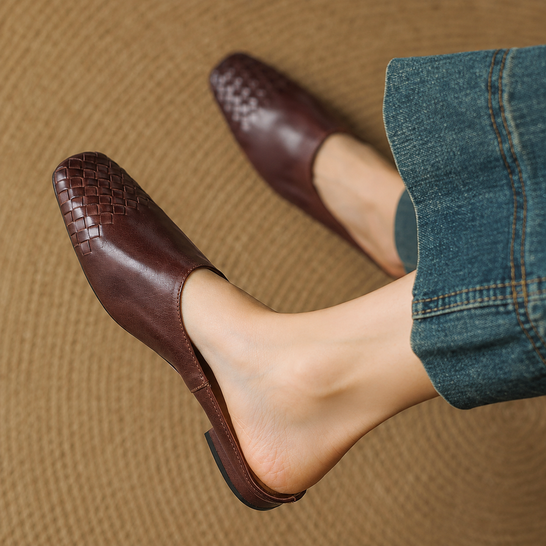 Sally | Woven Slip-On Mules for Effortless Style