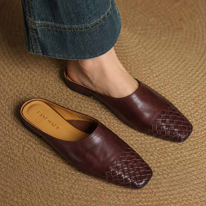 Sally | Woven Slip-On Mules for Effortless Style
