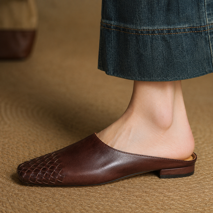 Sally | Woven Slip-On Mules for Effortless Style