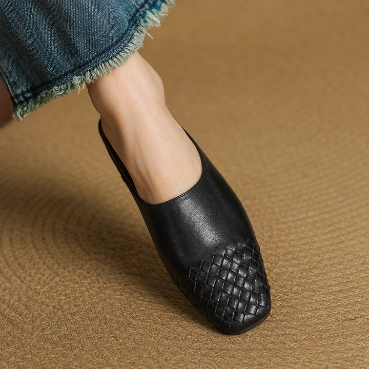 Sally | Woven Slip-On Mules for Effortless Style