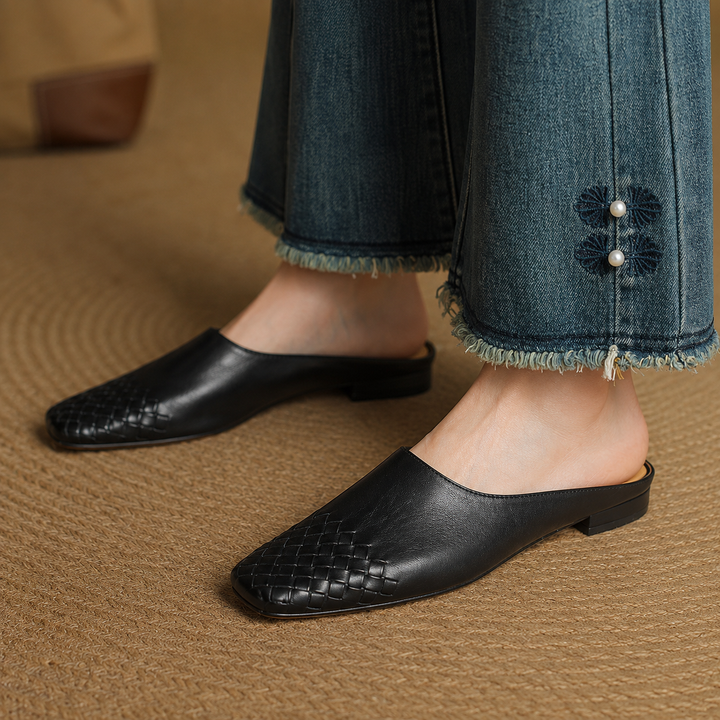 Sally | Woven Slip-On Mules for Effortless Style