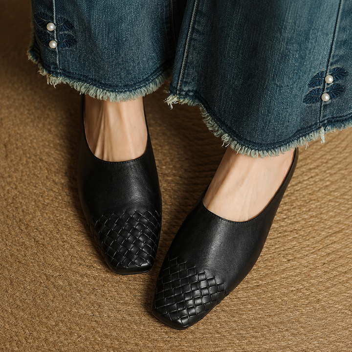 Sally | Woven Slip-On Mules for Effortless Style