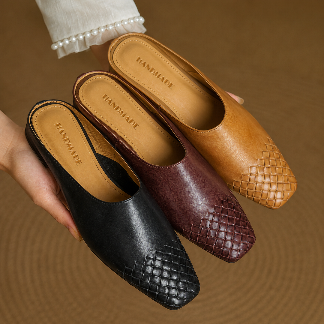 Sally | Woven Slip-On Mules for Effortless Style