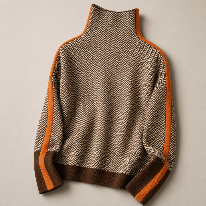 Sandra | Contrast High-Neck Sweater